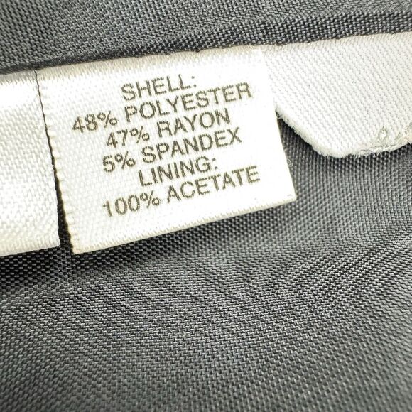 Ann Taylor Loft Skirt 8 Black Purple Stripe Button Detail Pleated Front Lined - Picture 10 of 10